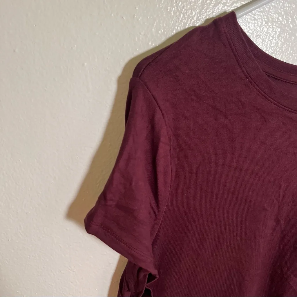 A New Day Crewneck T-Shirt Ribbed Burgundy XL - Image 6