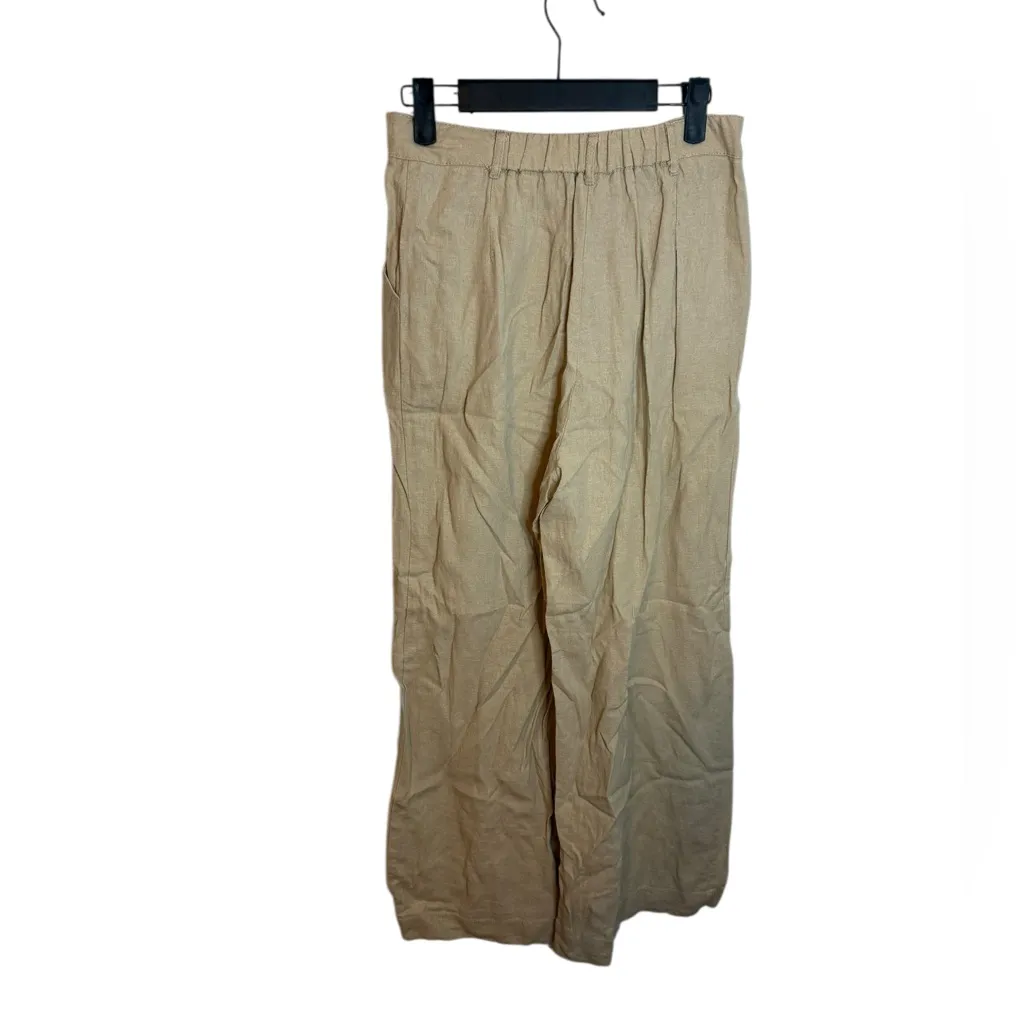 Max Studio Beige Linen Blend Wide Leg Pants - Image 2