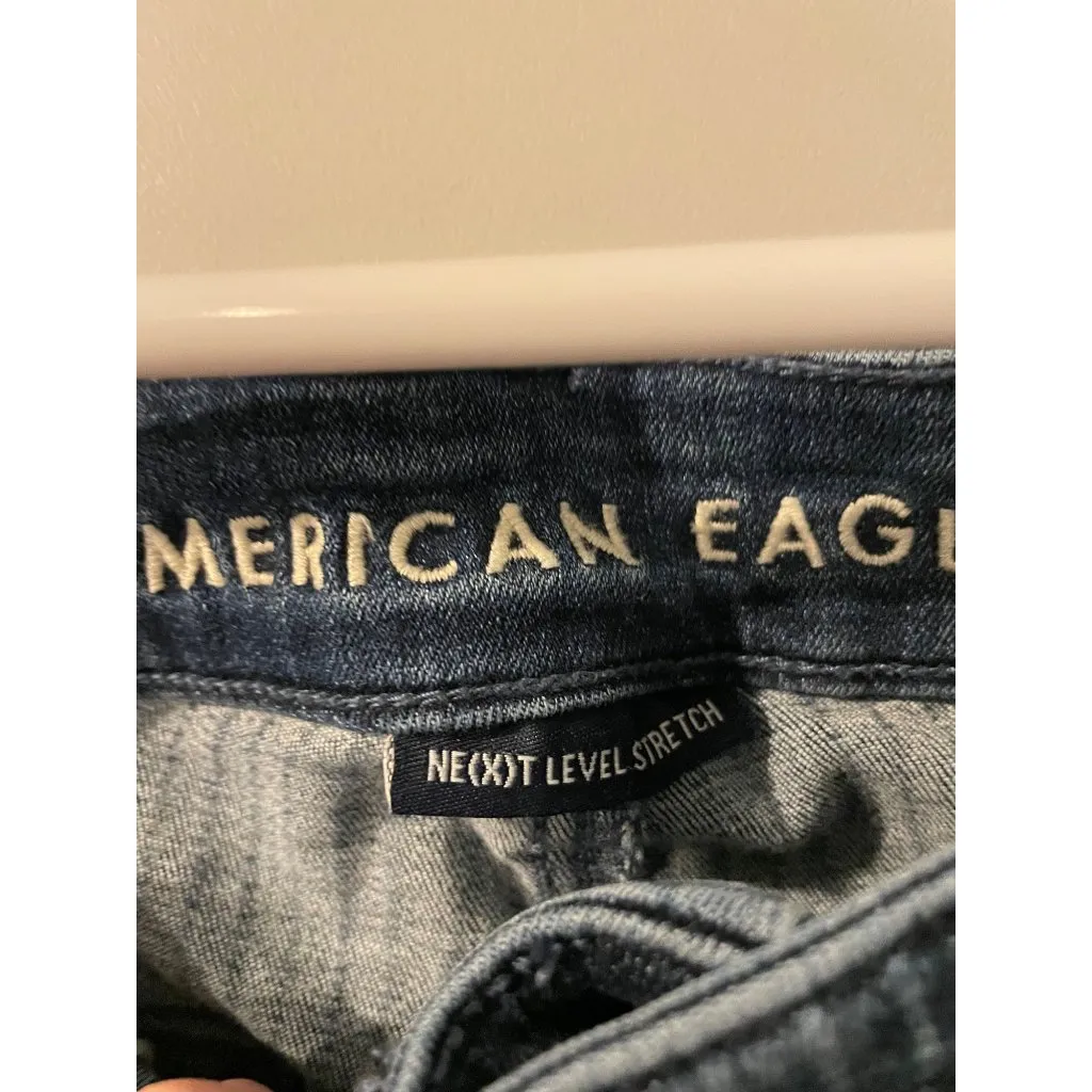 American Eagle next level stretch high rise‎ cropped jeggings 10S Blue Size undefined - Image 4