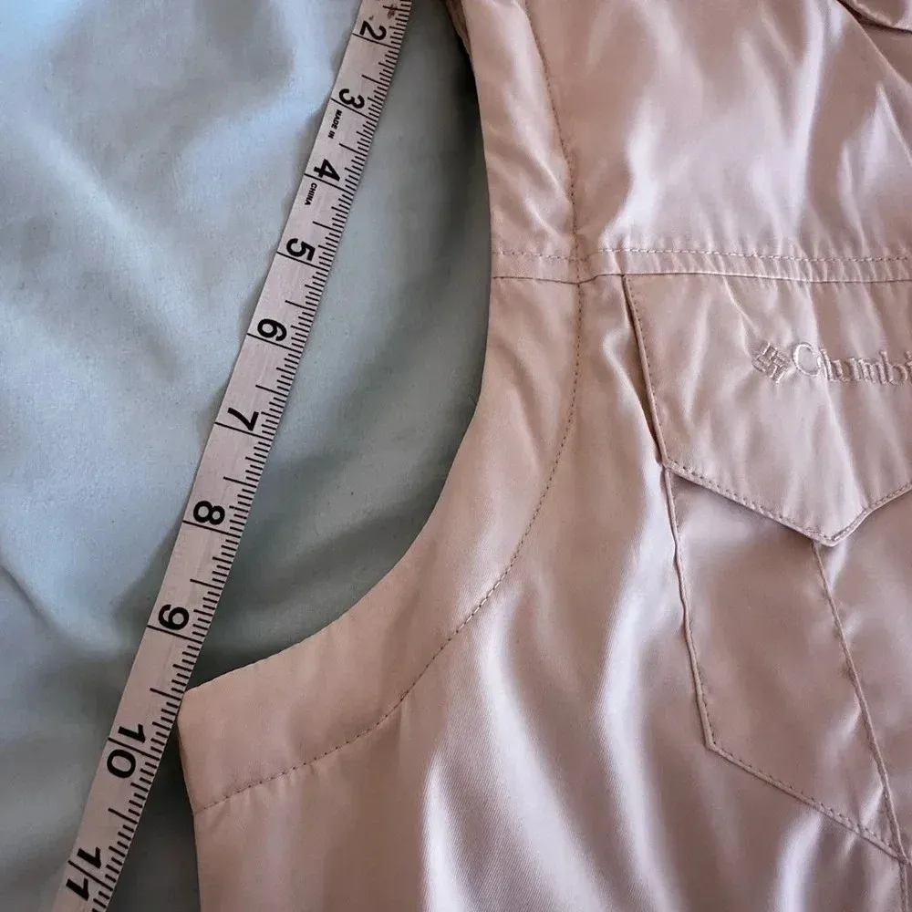 Columbia Down Feather Puffer Vest Women's Ivory Zip Pockets Outdoor. Sz: M. - Image 6