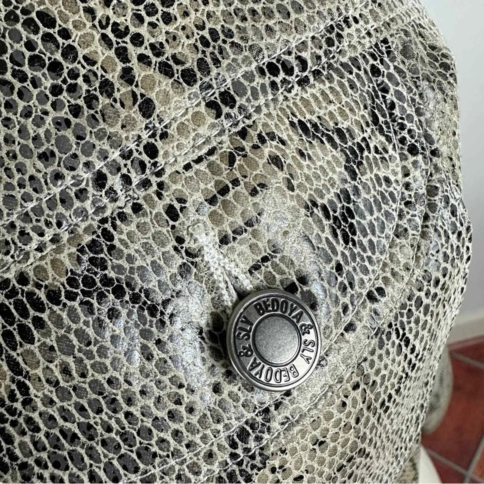 Bedoya & Sly Private Collection Leather Snakeskin Jacket Gray - Image 3