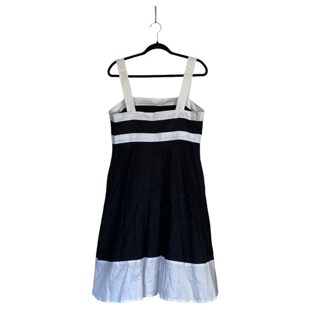 NWT Vintage CALVIN KLEIN Tank Dress Black White Y2K Pinup Summer Large Sailor - Image 2