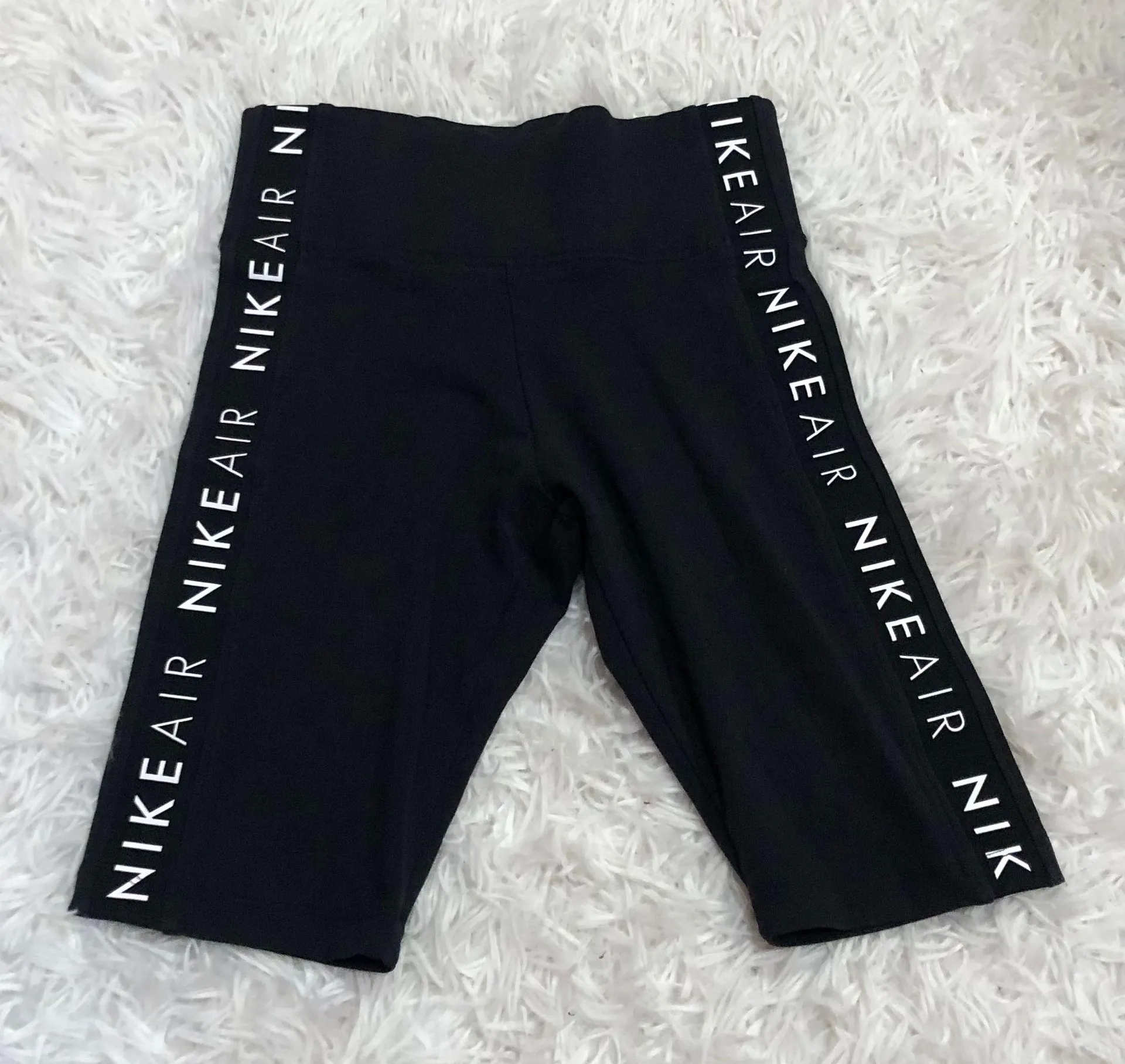 Air Logo Bike Shorts Black White XS - Image 2