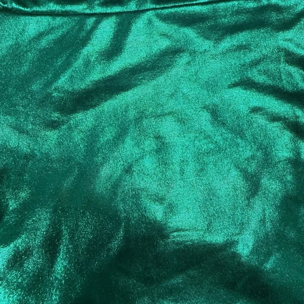 Sidecca vintage High Waist Green metallic Shorts festival hot pants Size M - Image 2