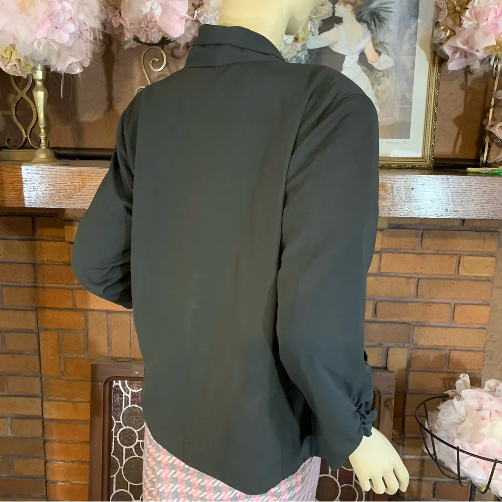 XHILARATION GRAY SCRUNCH SLEEVE OPEN FRONT BLAZER (L) - Image 6