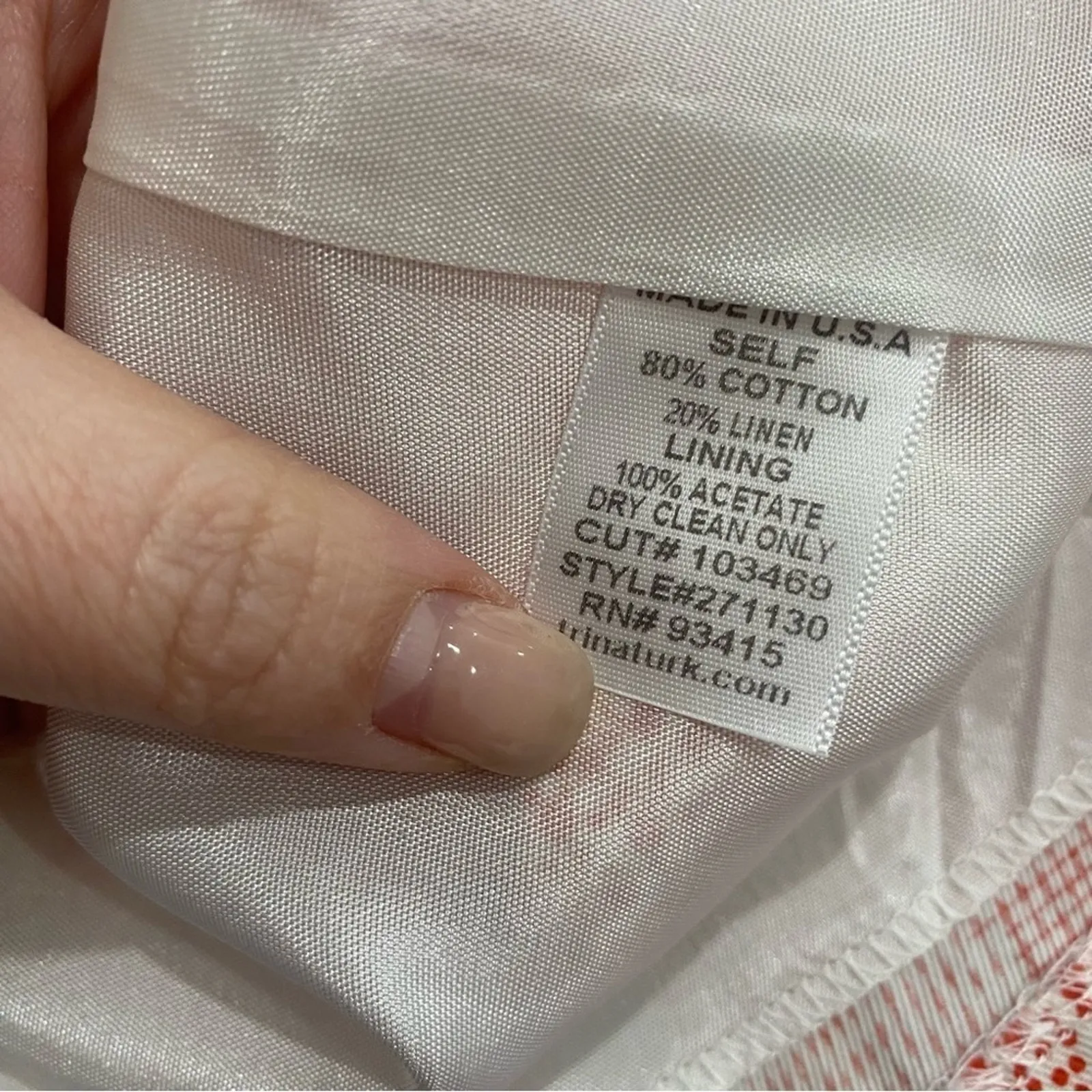 Trina Turk | Linen Blend Mini Floral Halter Dress in White & Red Sz 2 - Image 10