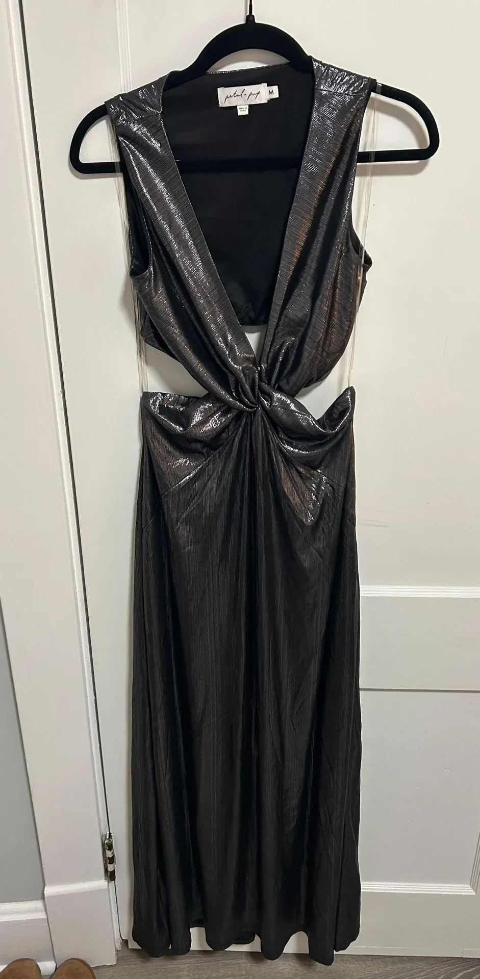 Petal & Pup Metallic Silver Maxi Dress - Image 2