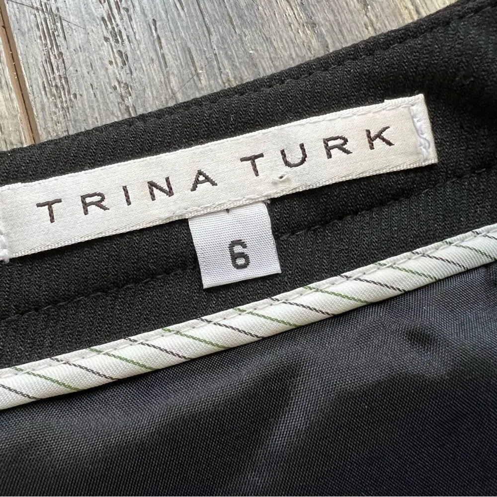 Trina Turk Button Front Black Pencil Skirt Size 6 - Image 6
