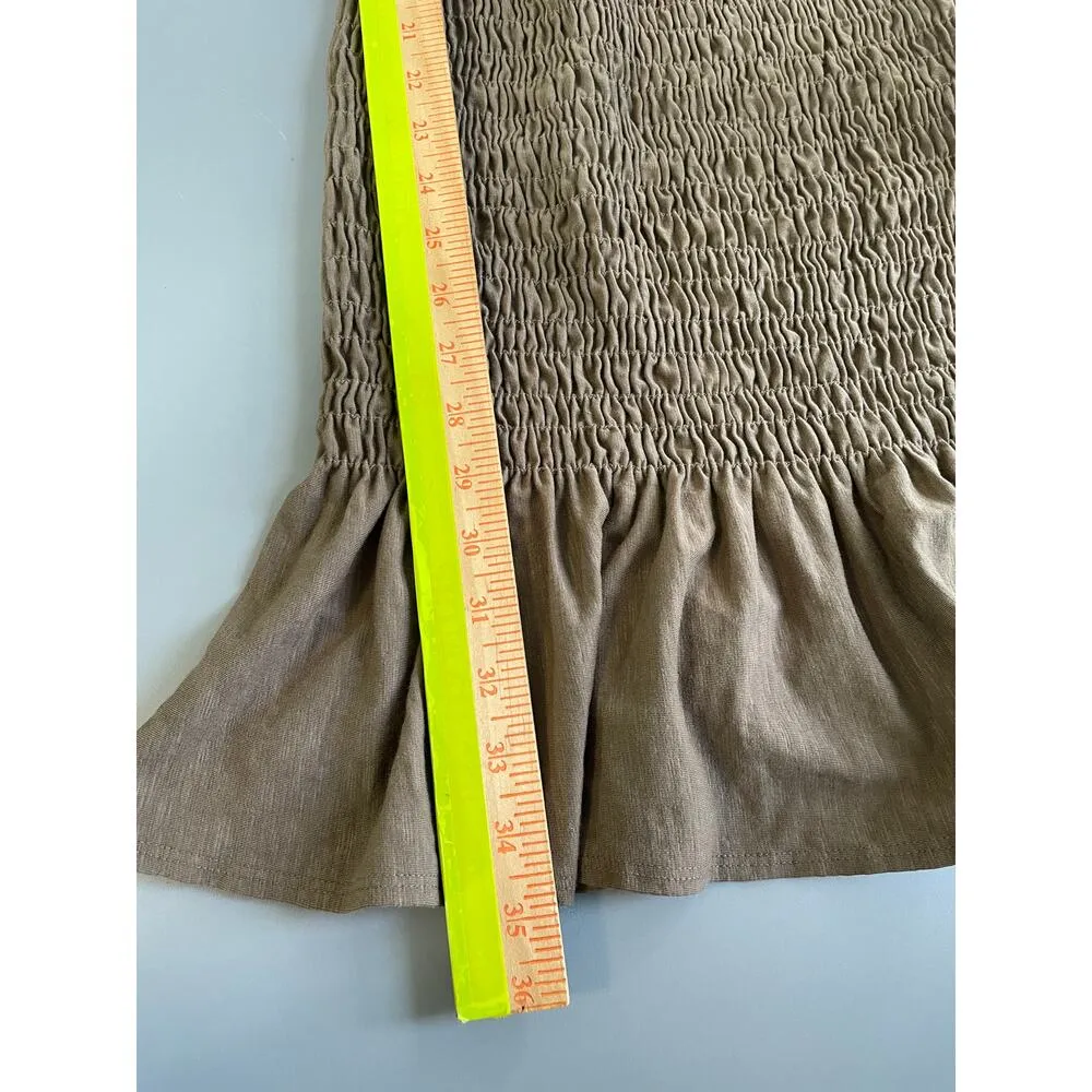 Sundry Brown Cappuccino Elastic Neck Raglan Sleeve Smocked Dress Size 0 - Image 13