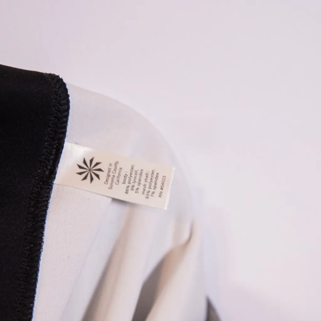 Athleta Fuse Scuba Ponte Stretch Black Gray Colorblock Mesh Midi Dress Small - Image 3