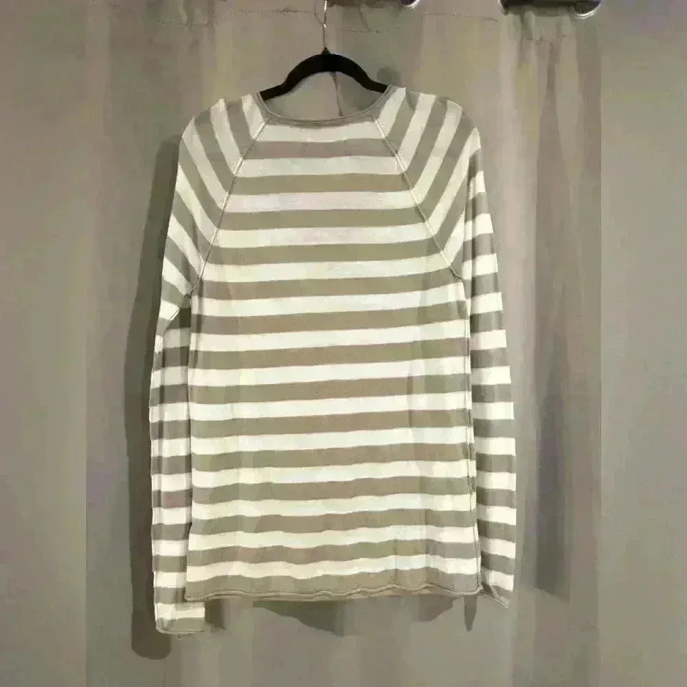 Women’s Striped Tex Thin Sweater Tan Size XL - Image 2