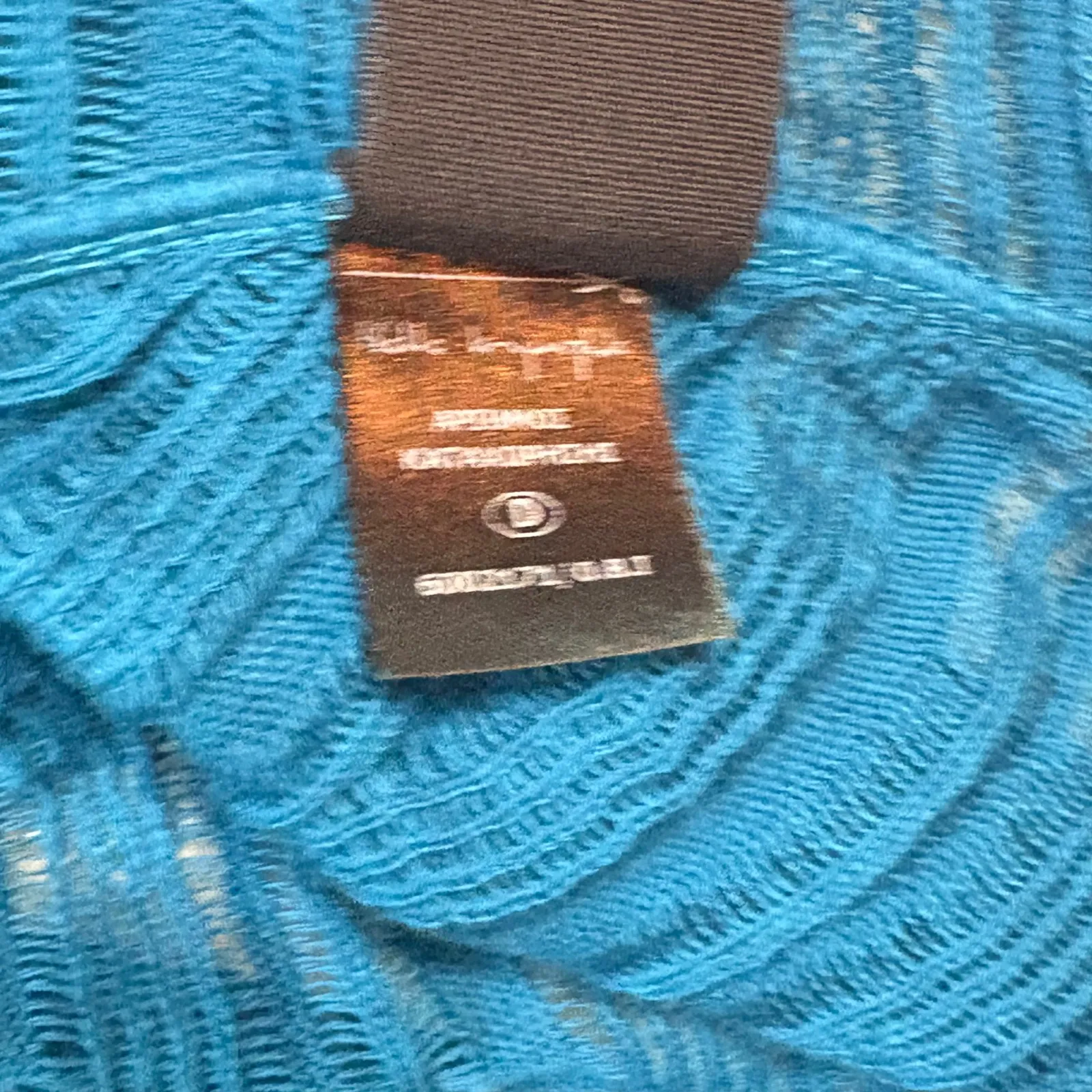 Ioanna Kourbela Blue Wrap Knit Top One Size Textured Cotton Made in Greece Size M - Image 5