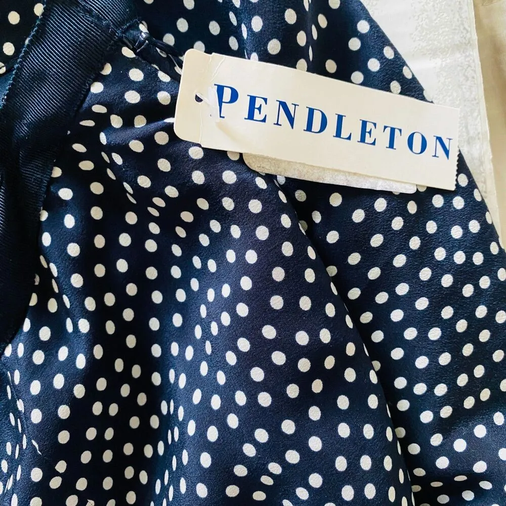 Pendleton Yacht Club Navy Polka Dot Pleated Classic Preppy A Line Skirt 16P - Image 5