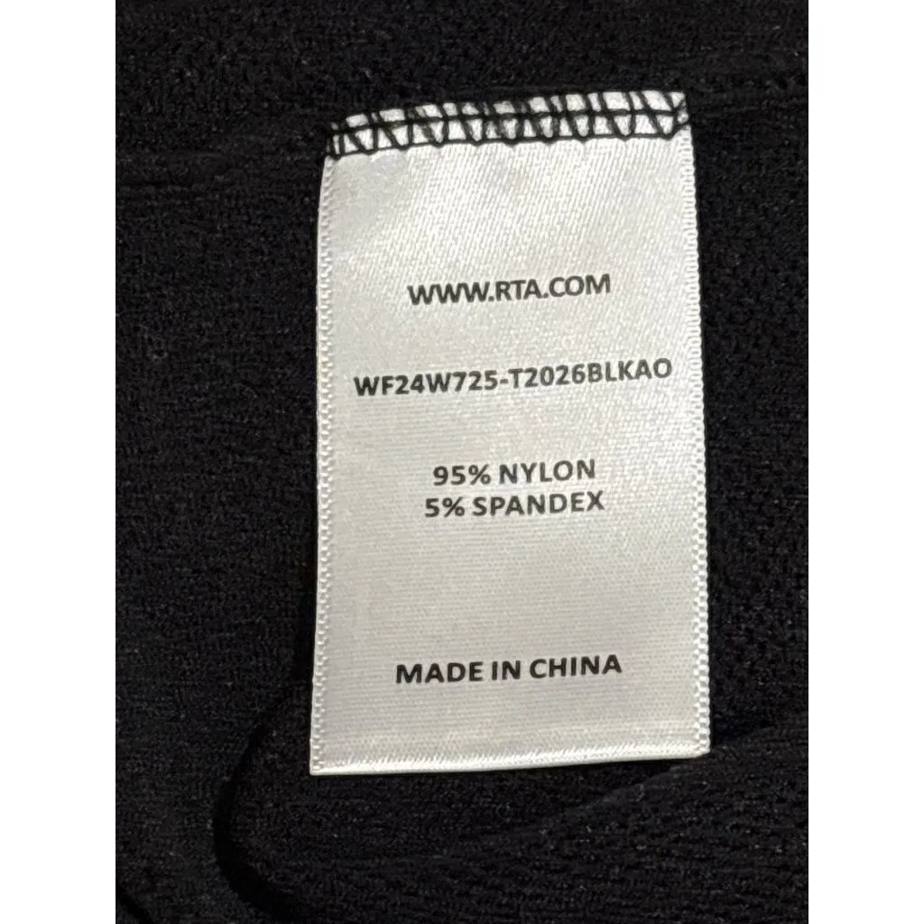 RTA Dahlia Mesh Jacquard Top in Black Logo All Over Medium/Large Womens Mesh - Image 8