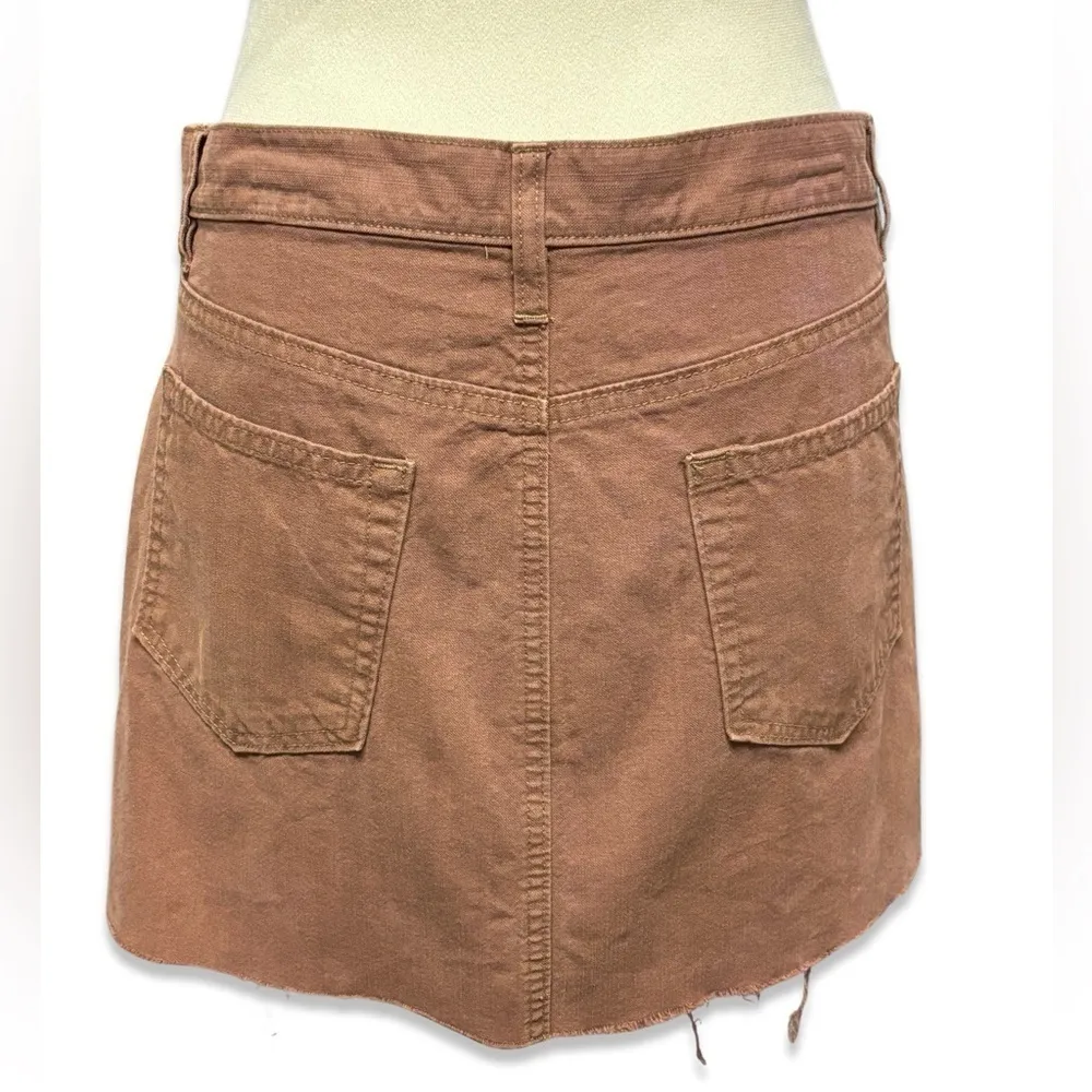 GAP JEAN CAMEL Y2K FRAYED HEM DENIM SKIRT! 100% COTTON! CLASSIC DENIM! - Image 3