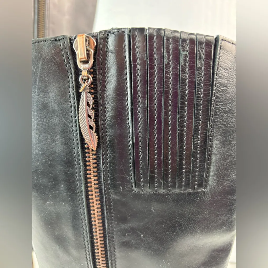 UGG Neoma 8.5 Tall Western Braided Leather Fashion Zip Boots Style 1008623 - Image 5