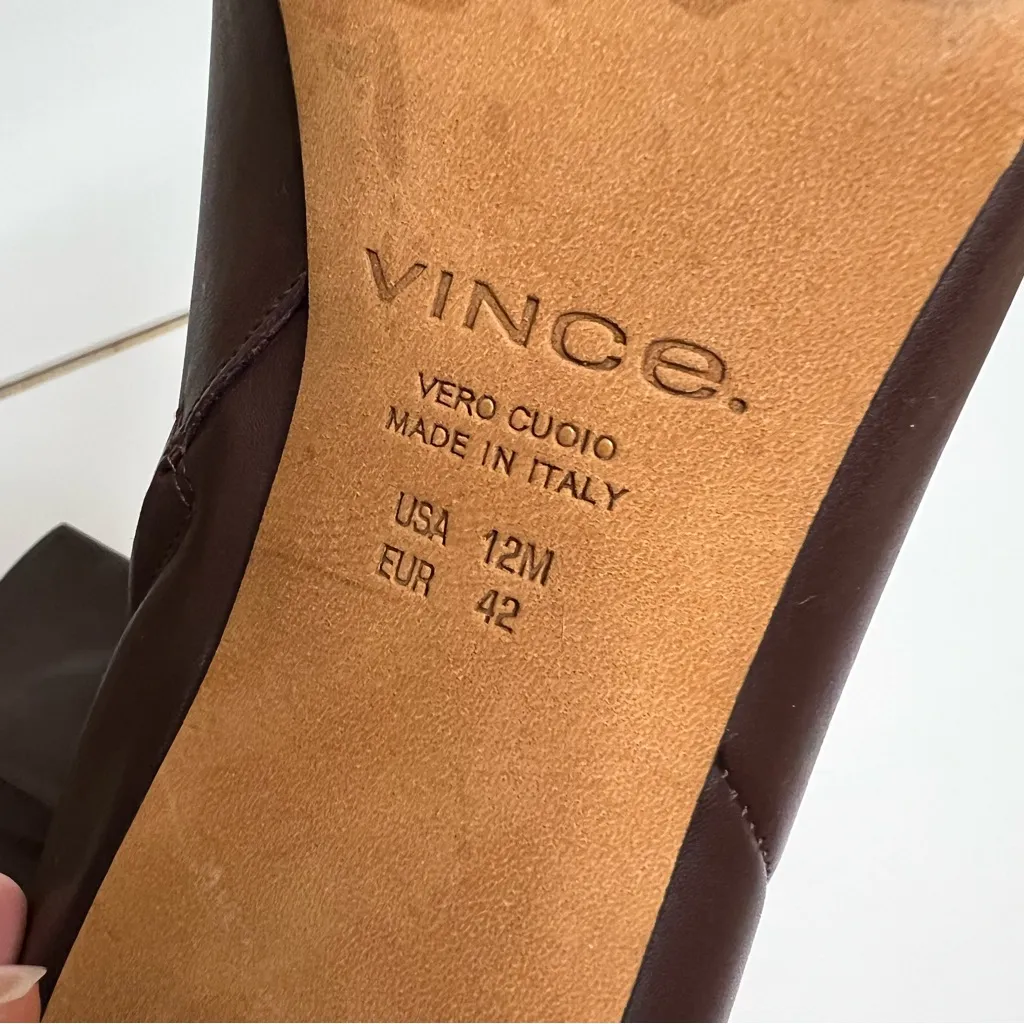 Vince Vita Knee High Heeled Boot Burgundy Leather Size  12 - Image 6