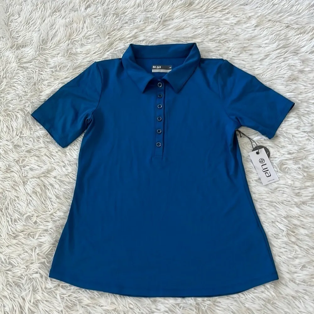 LIJA Elite Ellison Polo Shirt in Sea Blue size Small - Image 2