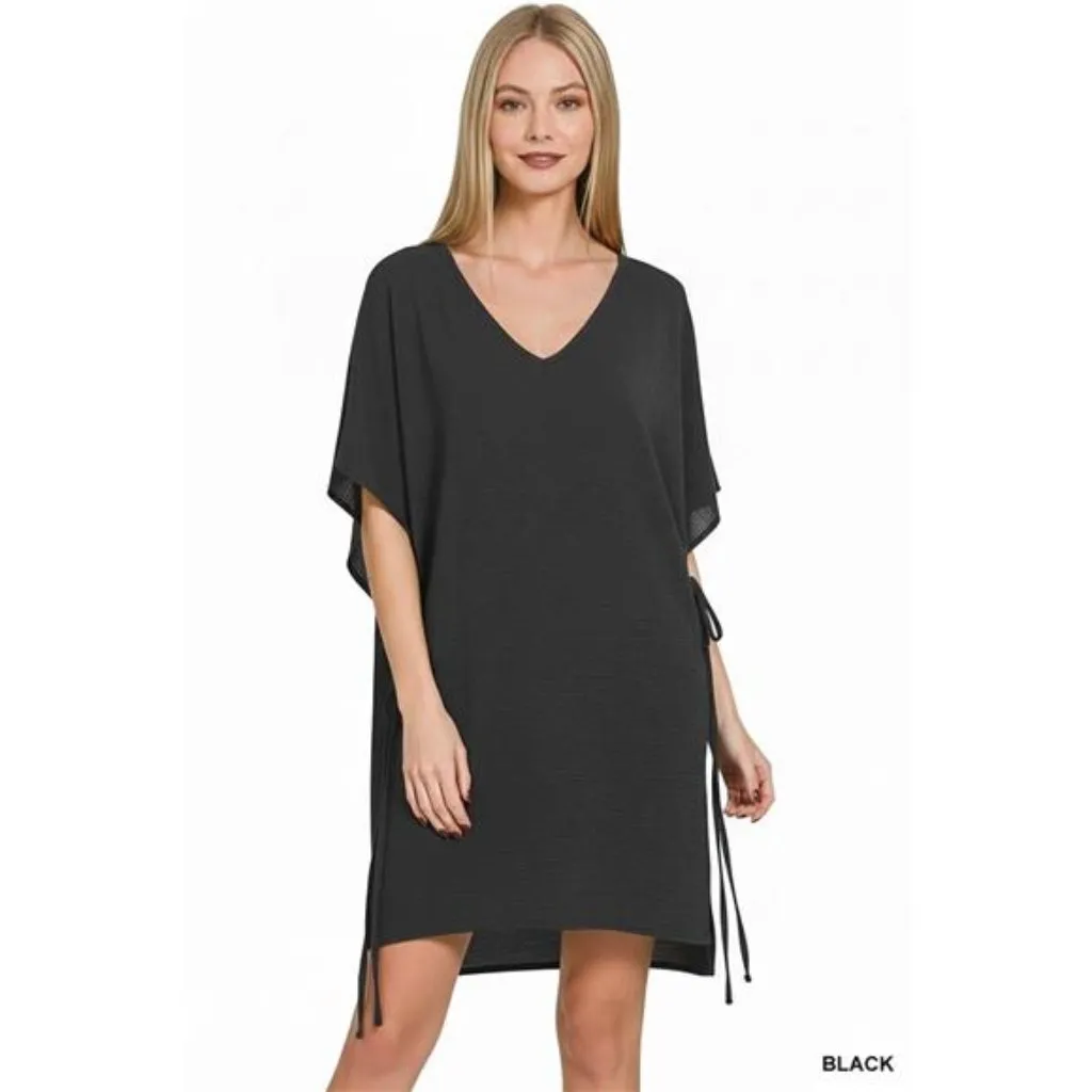 Zenana Woven Airflow Tie Side Cover Up - Image 2