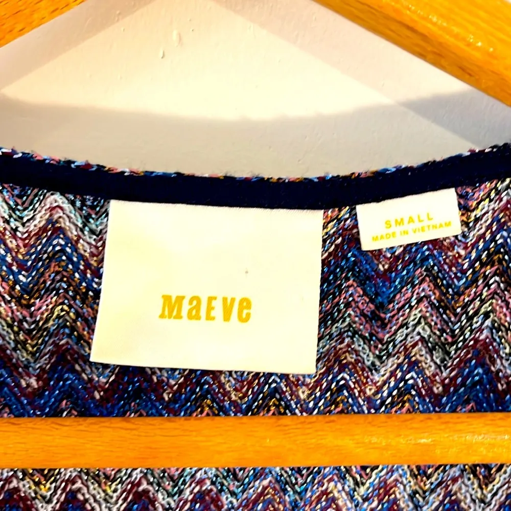 Maeve Blue and Pink Zigzag Midi Dress - Image 5