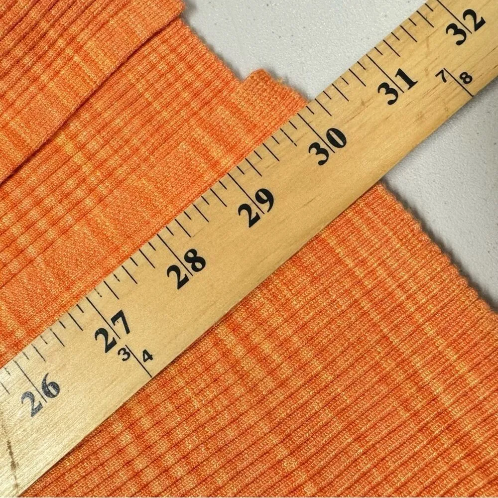 House of Harlow 1960 Orange Ribbed Knit Bodycon Midi Skirt Small Stretch Casual - Image 9