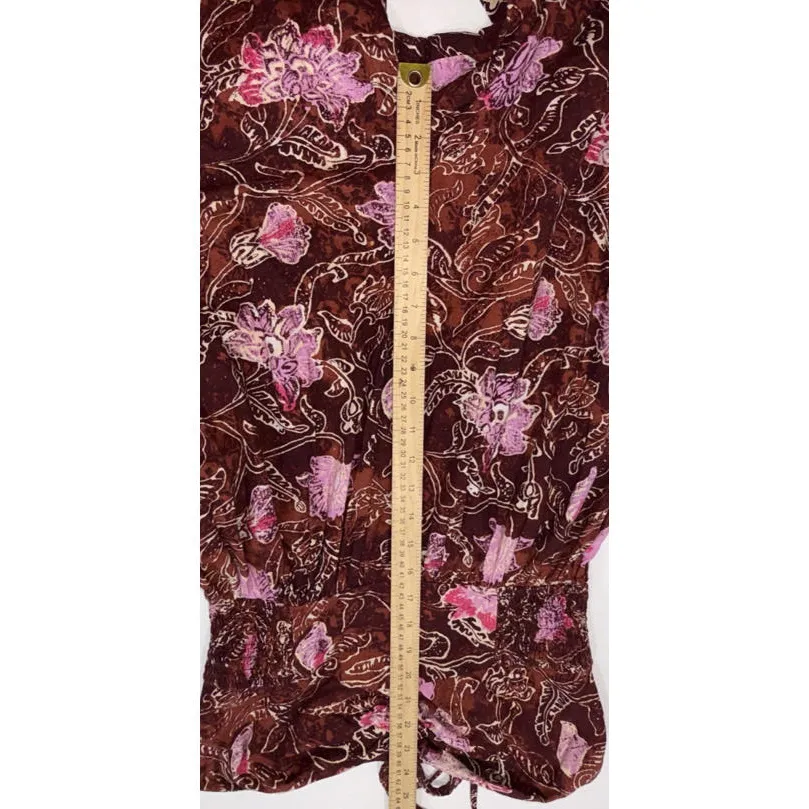 Free People Iris Halter Burgundy Pink Fairy Floral Boho Chic Breezy Legs Jumpsuit - Image 13