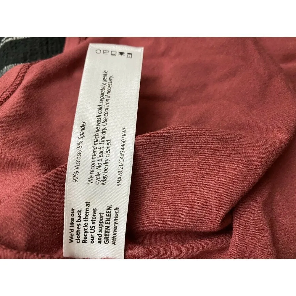 Eileen Fisher Dress Size Petite L Women's Long Sleeve Midi Dress Slit Viscose - Image 6