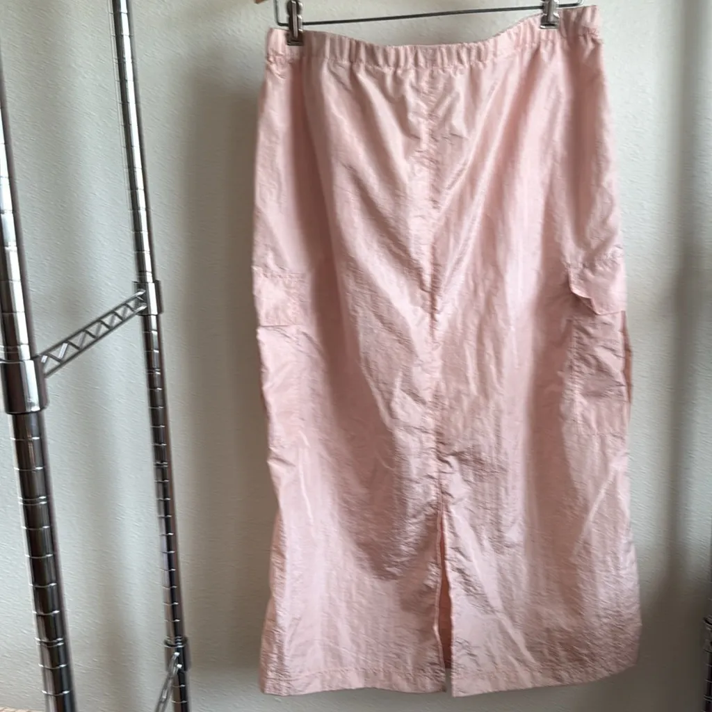 Double Zero Lovely Large Blush Pink Midi Skirt, - Image 8