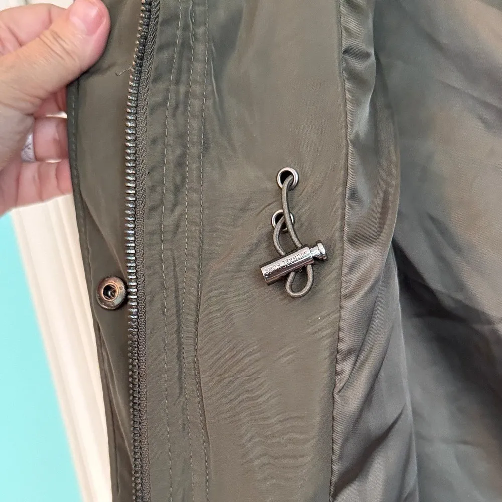 Michael Kors Olive Utility Jacket | Small | Pocket Hood | Gorpcore | Casual Luxe - Image 5