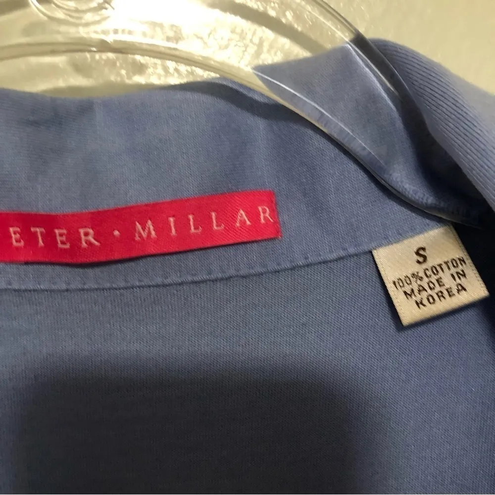 Peter Millar Polo Shirt Golf Blue Yeamans Hall Club Titleist Small - Image 5