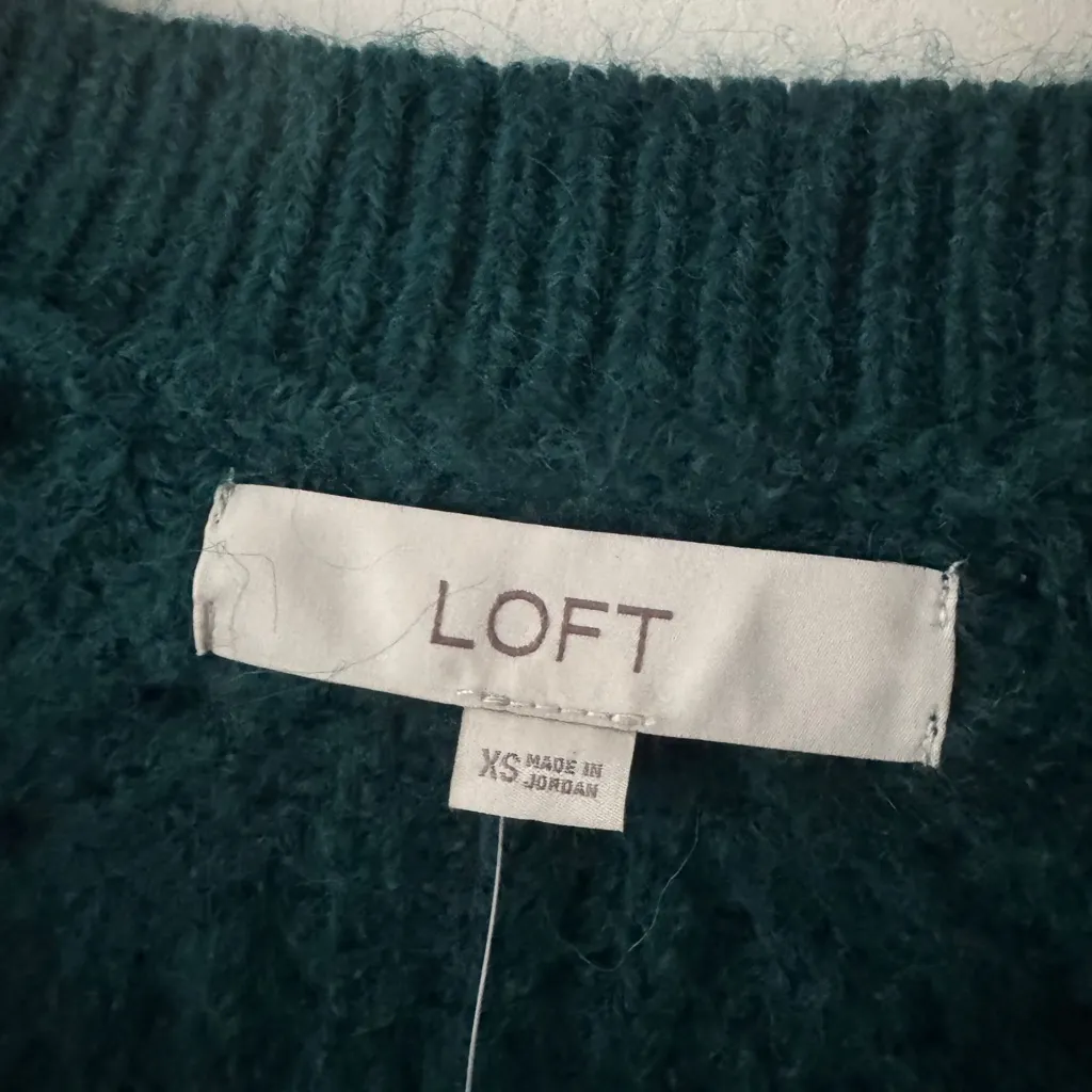 NEW!! LOFT Emerald Green Wool Blend Button Cardigan Sweater - Image 5