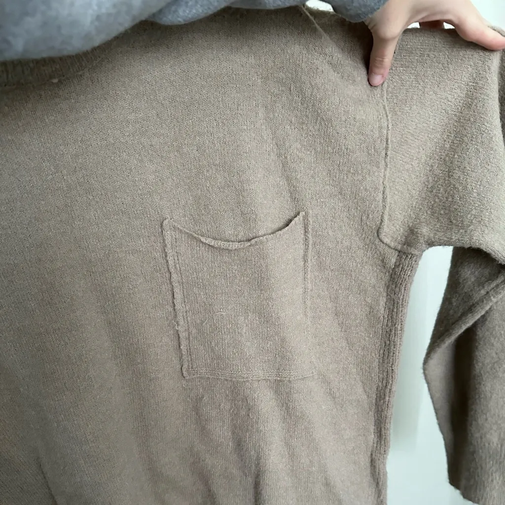 Be Cool Tan Crewneck Knit Sweater size medium / large - Image 2