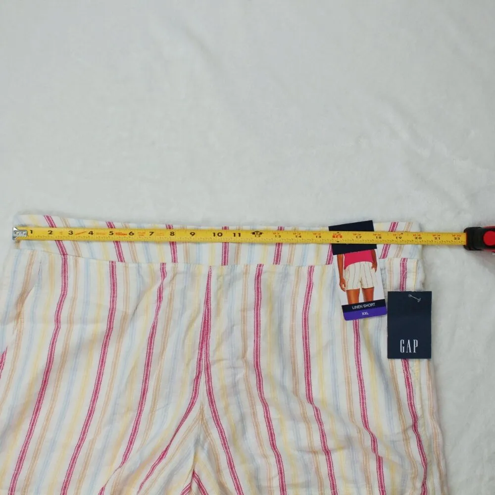 NWT GAP multi colored striped linen shorts XXL summer vacation - Image 3