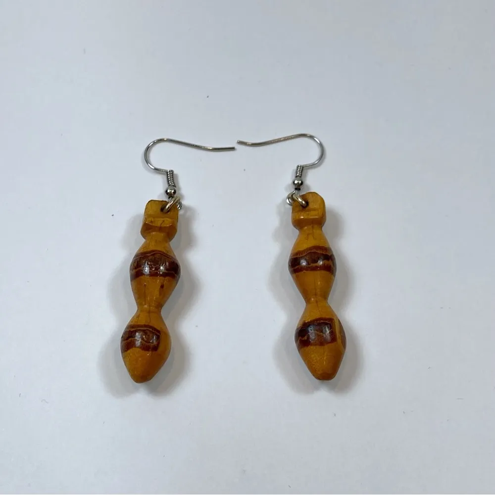 Handmade Vintage Boho bamboo earrings from the 70s - Image 2