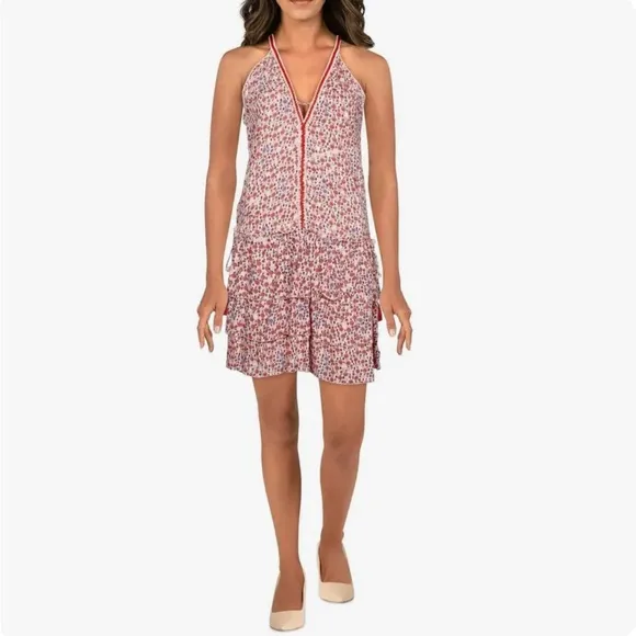 NWT POUPETTE ST BARTH Bety Tiered Mini Dress In Pink Bell - Image 4