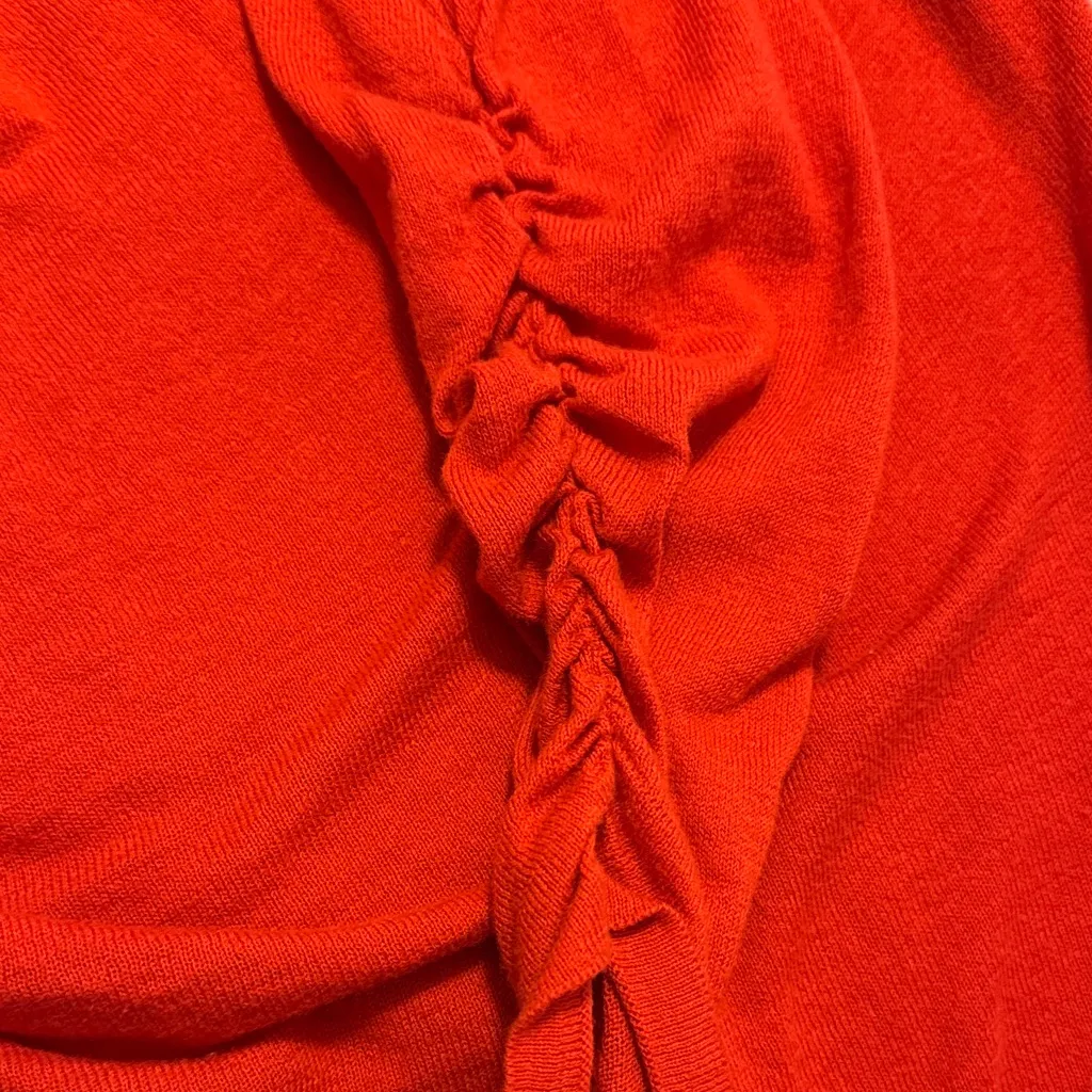 Moda International Ruched Long Red Women's Lightweight sweater size M Size M - Image 10