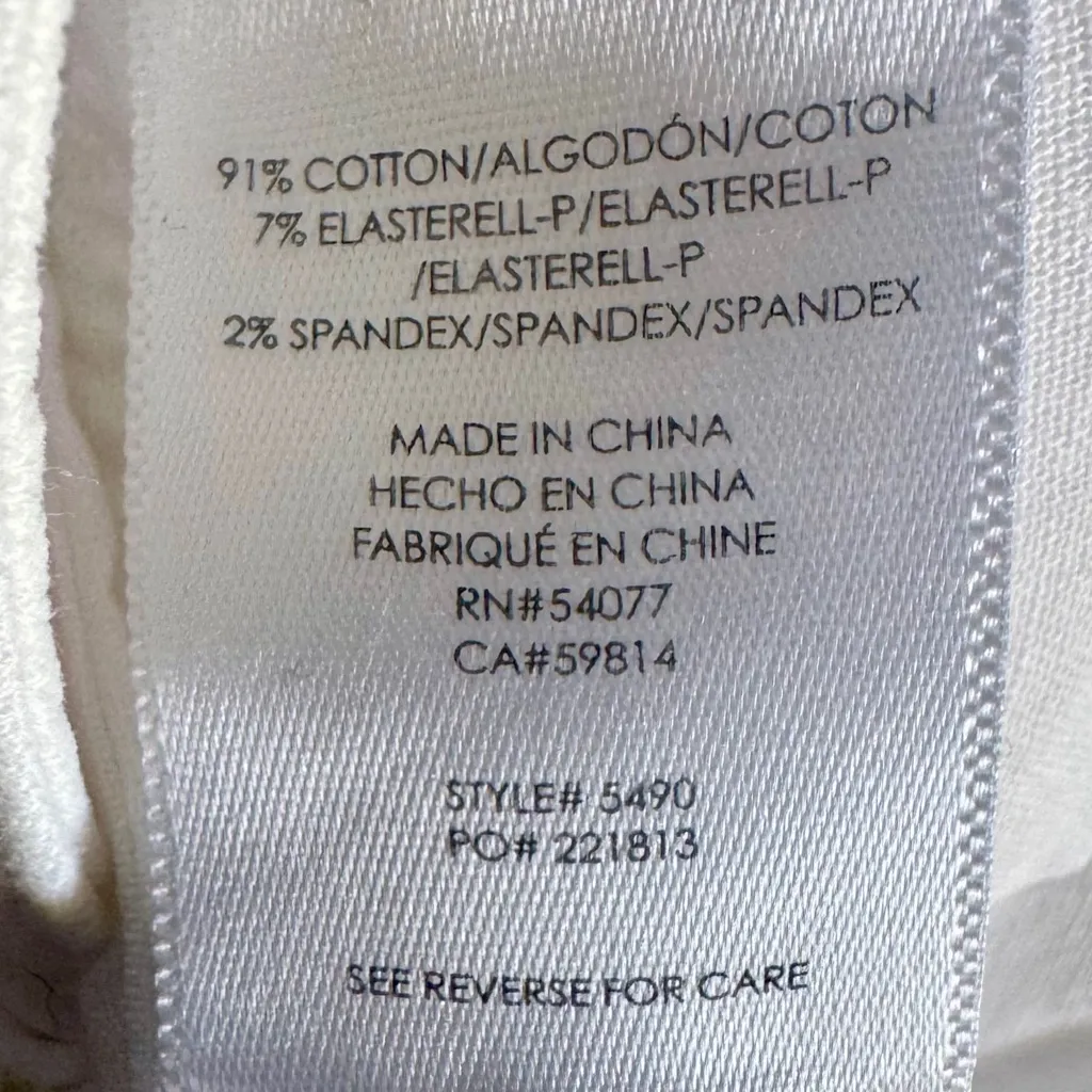 CAbi #5490 Slim Boyfriend White Embroidered Mid-Rise Jeans Size 2 - Image 9