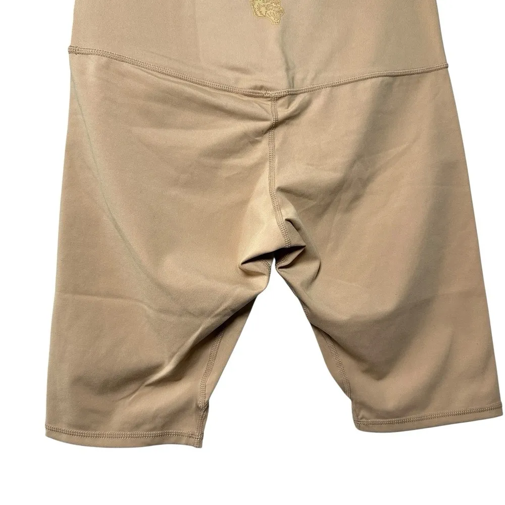 NWT Darc Sport She Wolf Head Biker Shorts Size M Brown High Waist Gym Streetwear Tan Size M - Image 4