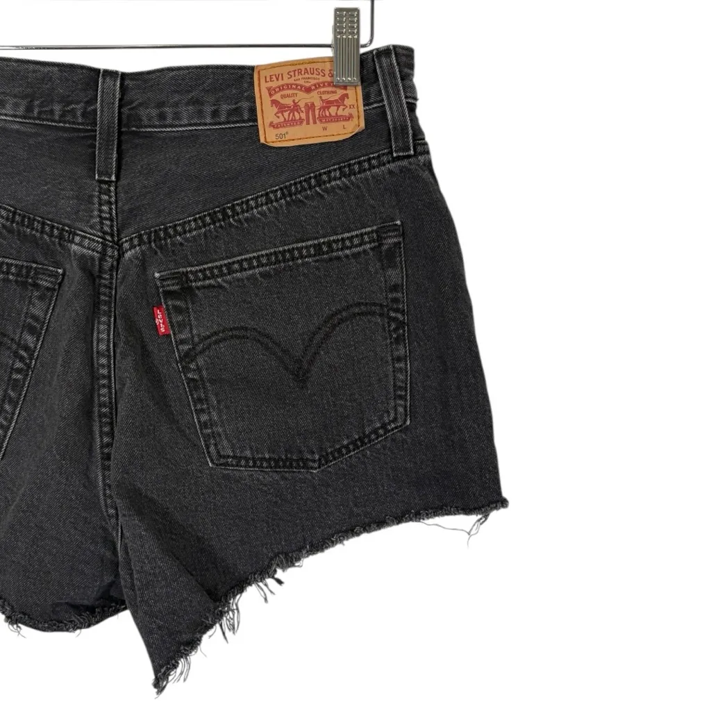 Levi's 501 High Waist Cut Off Jean Short Size 30 - Image 6