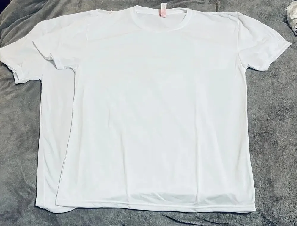 NWOT‎ 2 Size XL Unisex Short Sleeve Polyester Tees Top Causal Sublimation White - Image 1