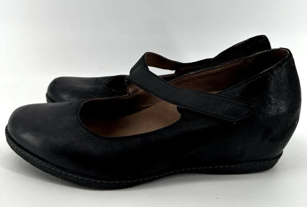 Dansko Lanie Mary Jane Wedge Burnished Nubuck Leather Memory Foam Black 10.5 - Image 4
