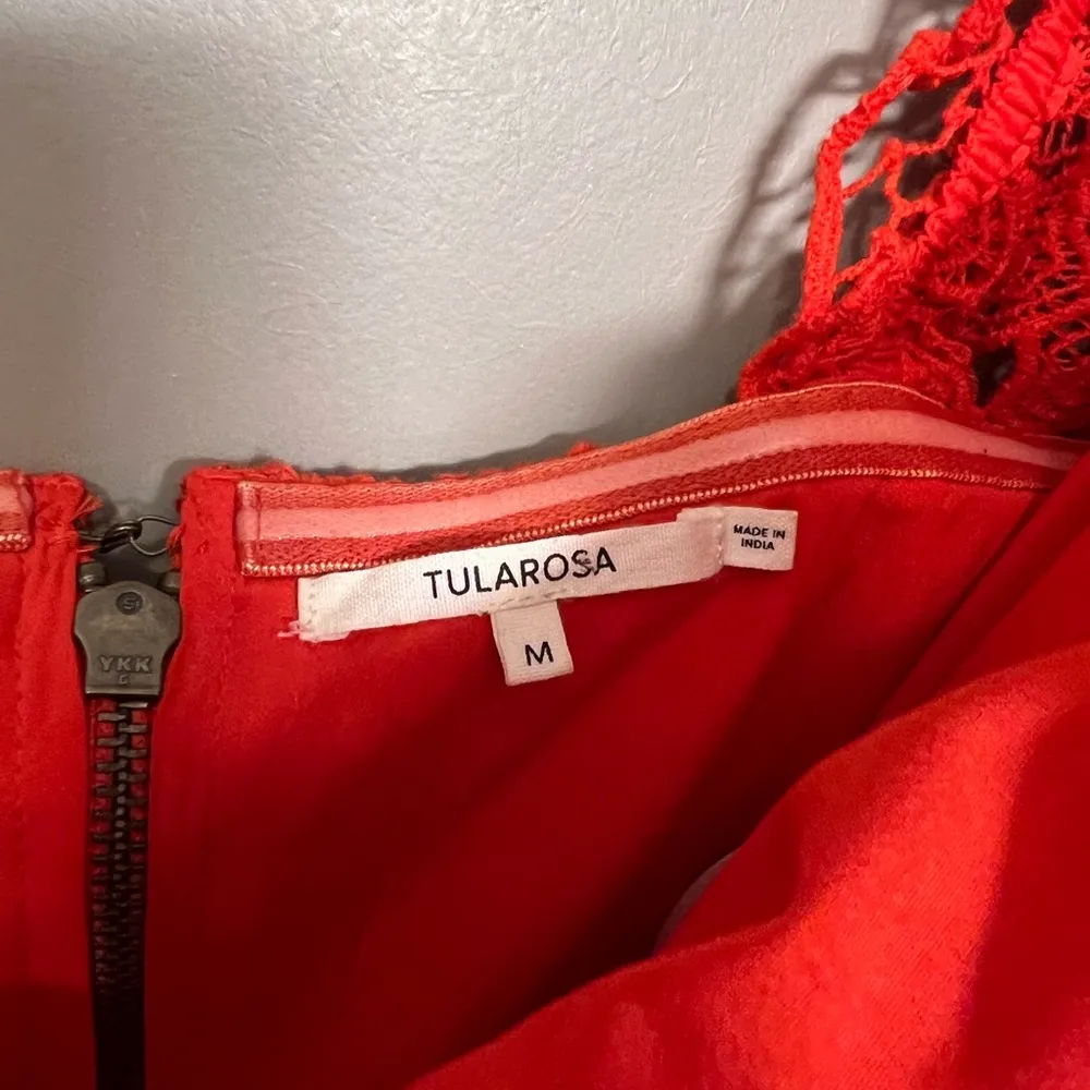 NWT Tularosa Amelia Red Lace Crochet Cropped Off The Shoulder Blouse Top M - Image 4