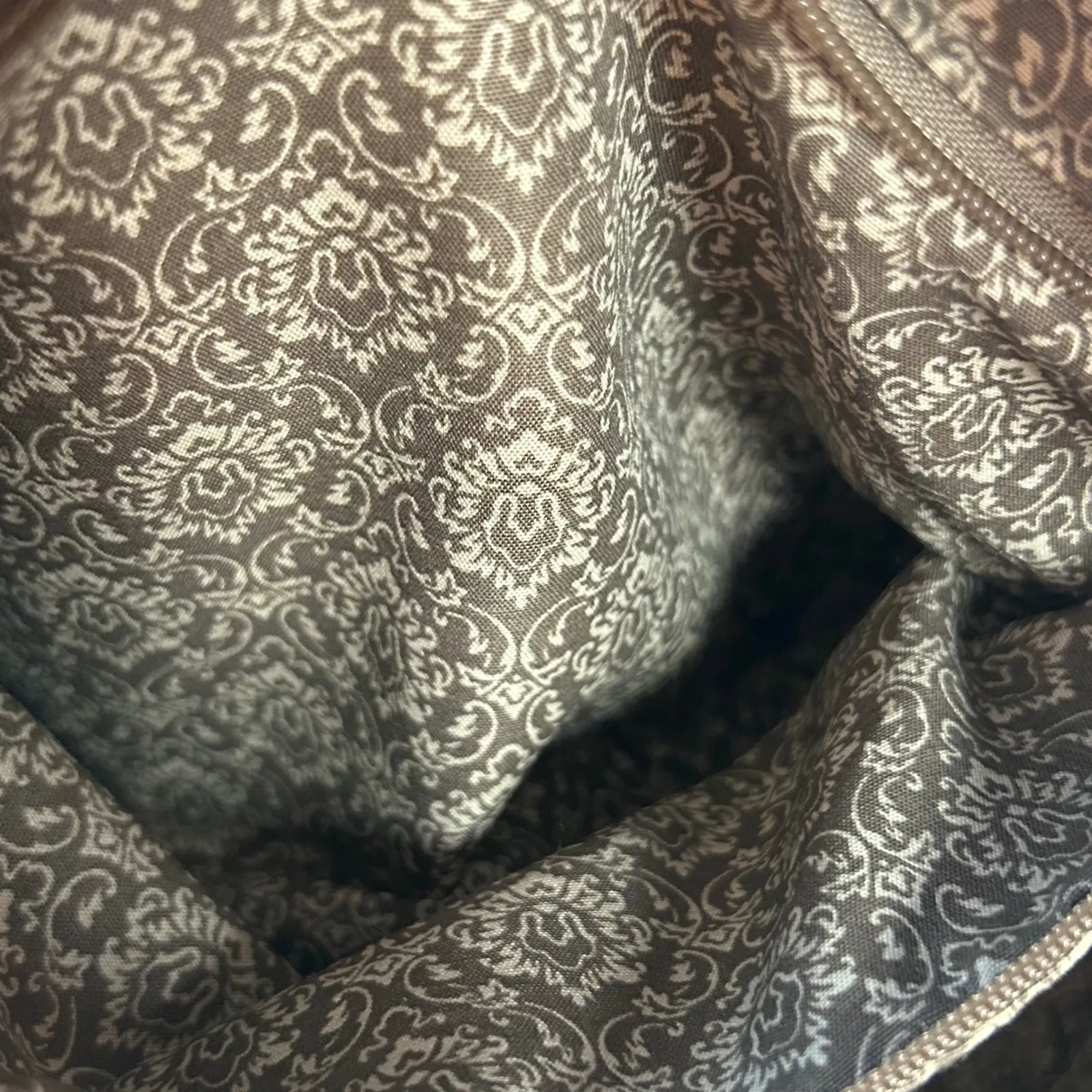 JOY Susan Faux Leather Crossbody Bag Brown Textured Adjustable Strap Zip Boho - Image 6