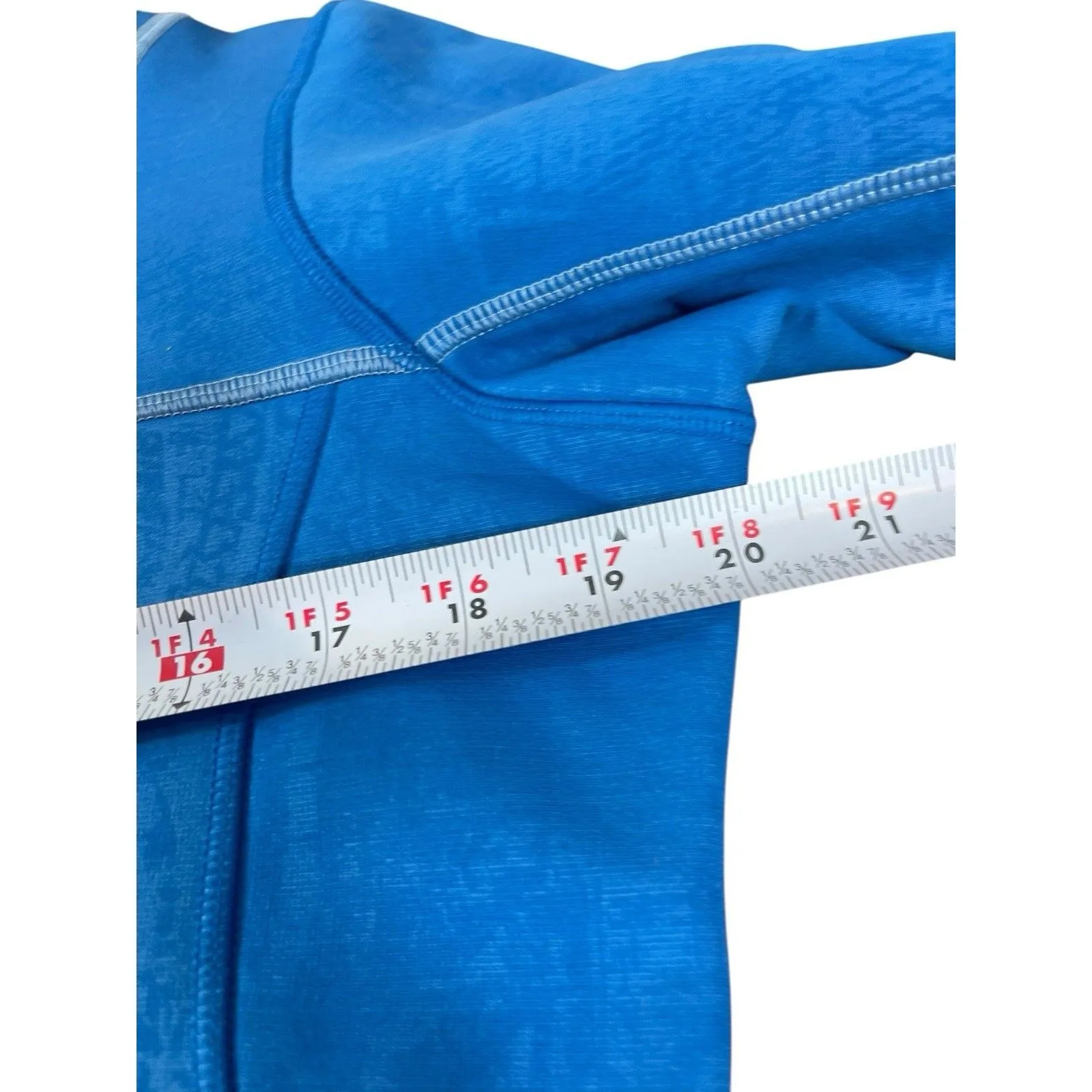 Under Armour Blue Mottled Pattern Running Fleece M Zip Shacket Shirt Jacket - Image 11