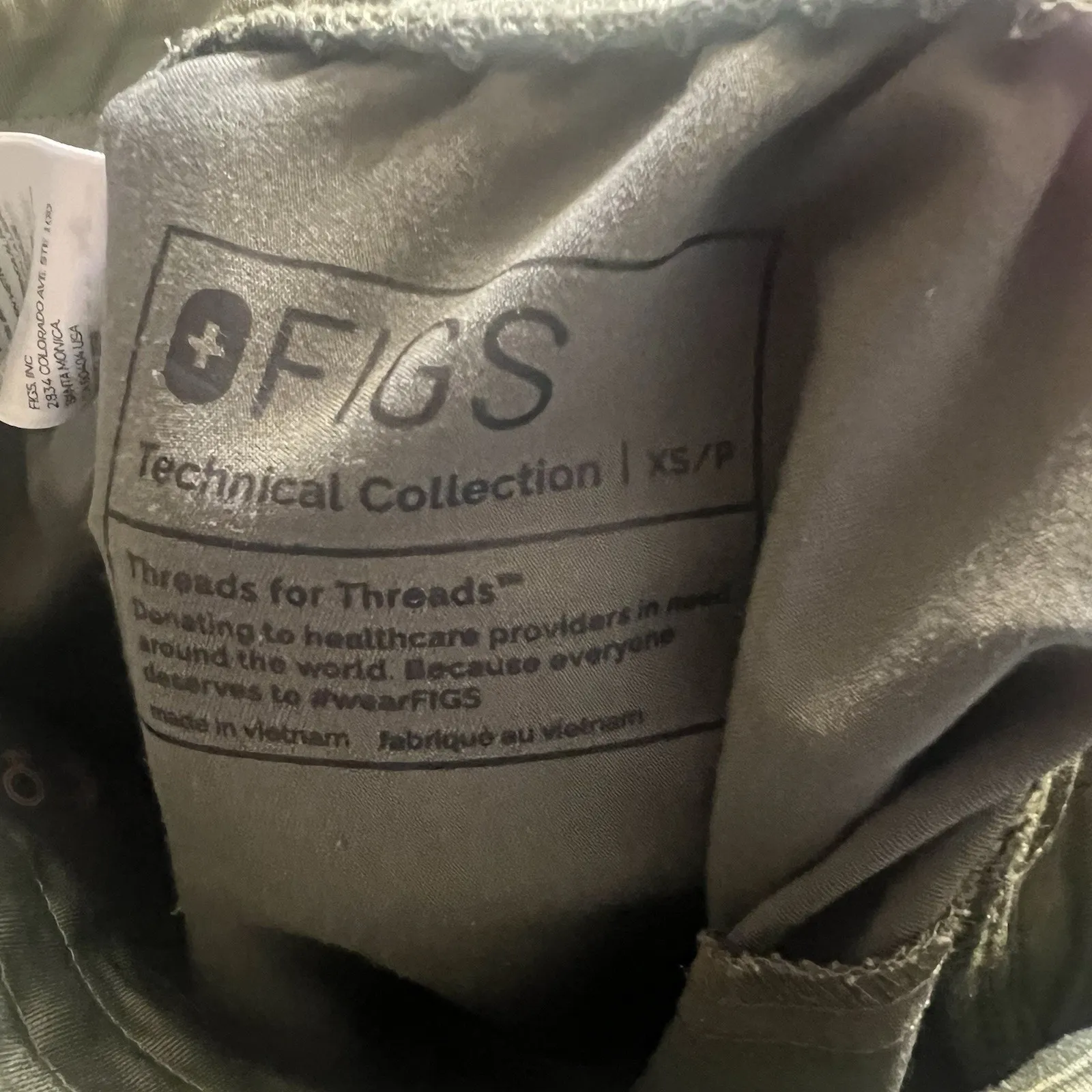 FIGS  Technical Collection Joggger Pants Size XS Olive Green Zipper Pockets Work - Image 9
