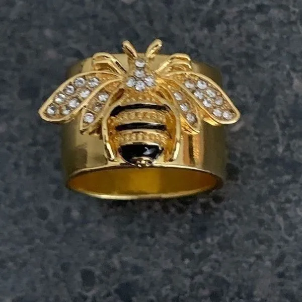 Fashion Korean luxury bee ring size 8 Gold - Image 2