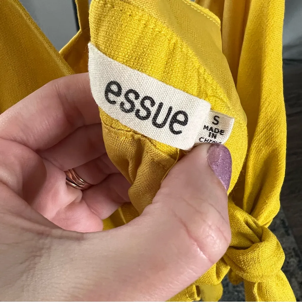 Essue Flounce Yellow Midi Dress - Image 7