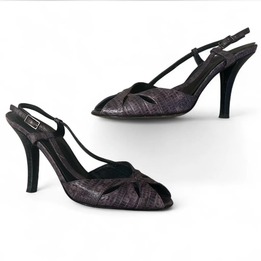Stuart Weitzman Purple Snake Heels - Image 2