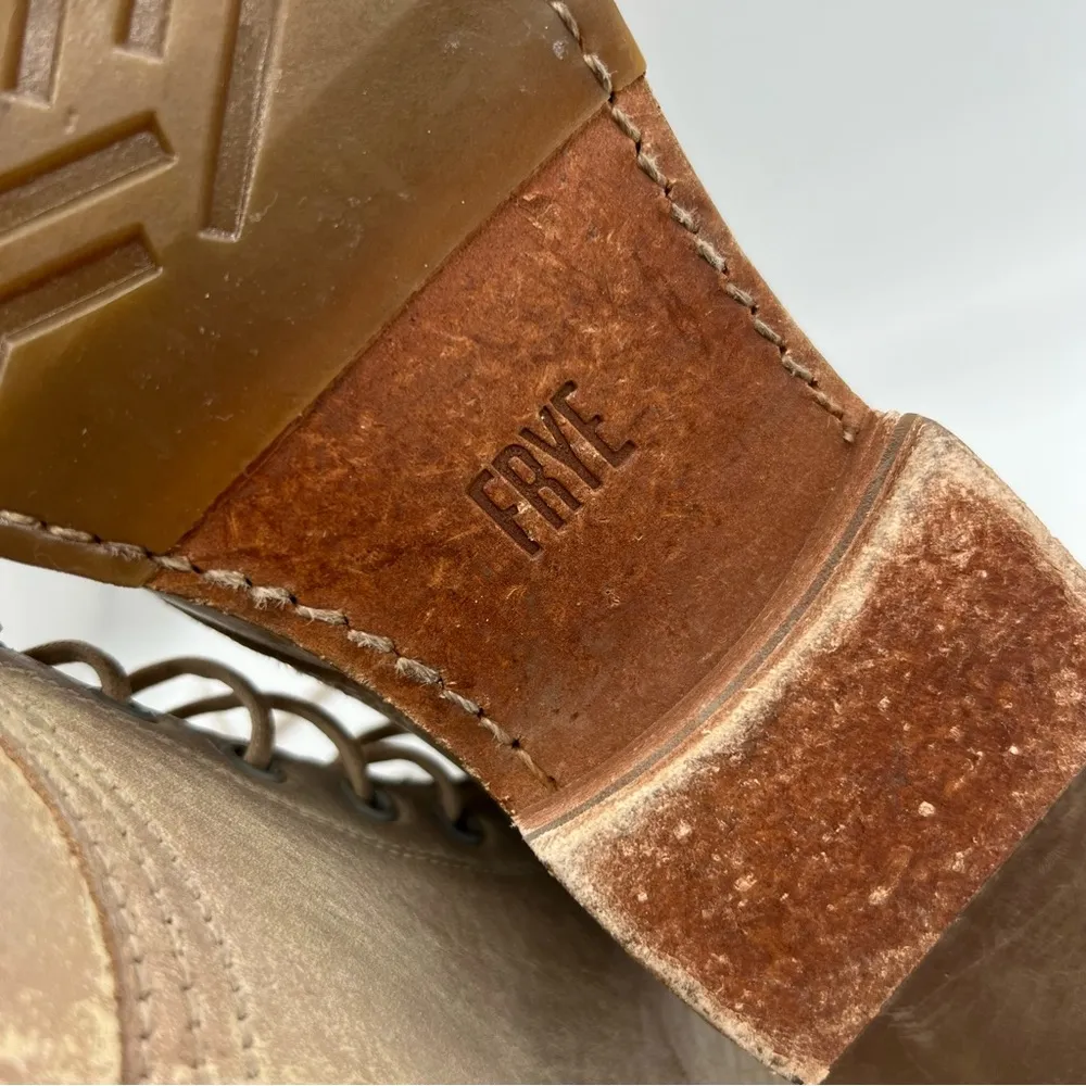 FRYE Veronica Distressed Leather Combat Boots size 6.5 Ankle lace up Boot - Image 12