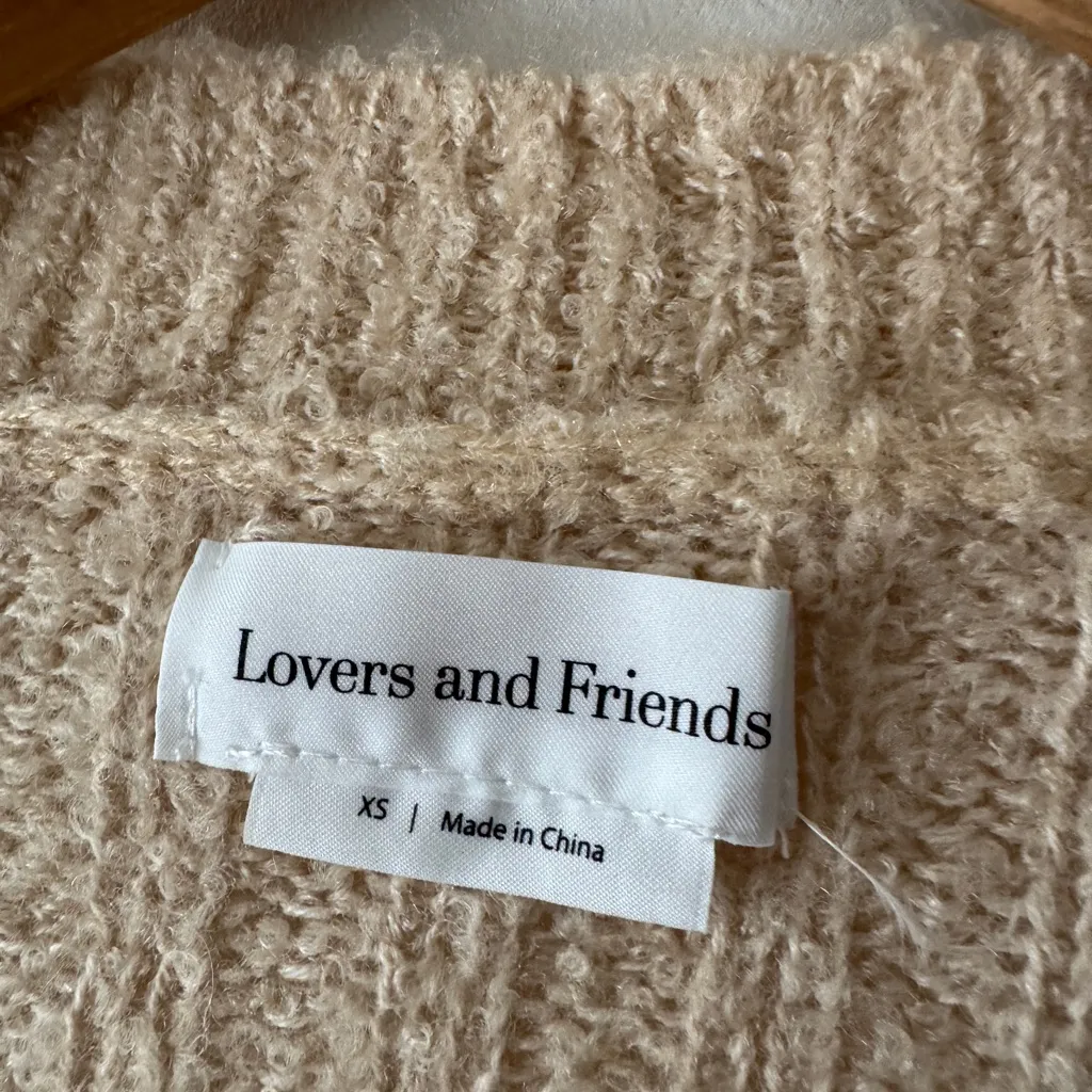 Lovers and Friends Neutral Oat Beige Knit Button Caroline Cardigan Wool Blend - Image 7